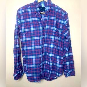 Rails Shirt Small Collar Button DownPlaid Flannel Red Blue Long Sleeve